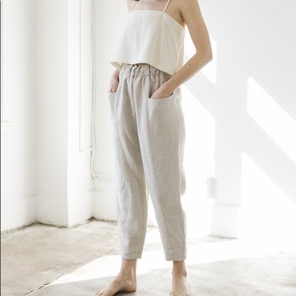 ✖️SOLD✖️ Ozma of California Heavy Laundered Linen, Oatmeal - M - Picture 5 of 9